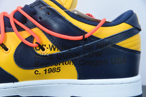Off White x Nike Dunk Low University Gold