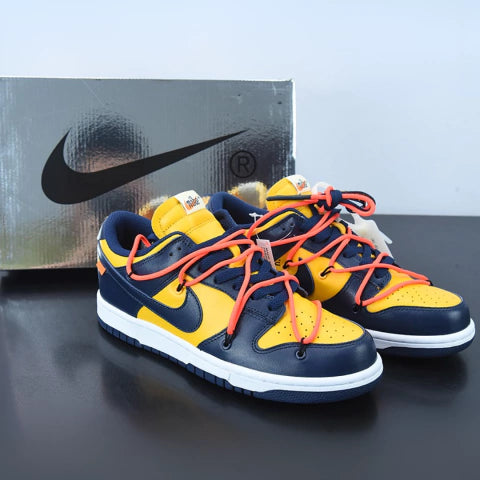 Off White x Nike Dunk Low University Gold